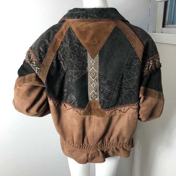 Vintage Jackets & Blazers - Boho Western Vintage Leather Jacket 80’s Patch